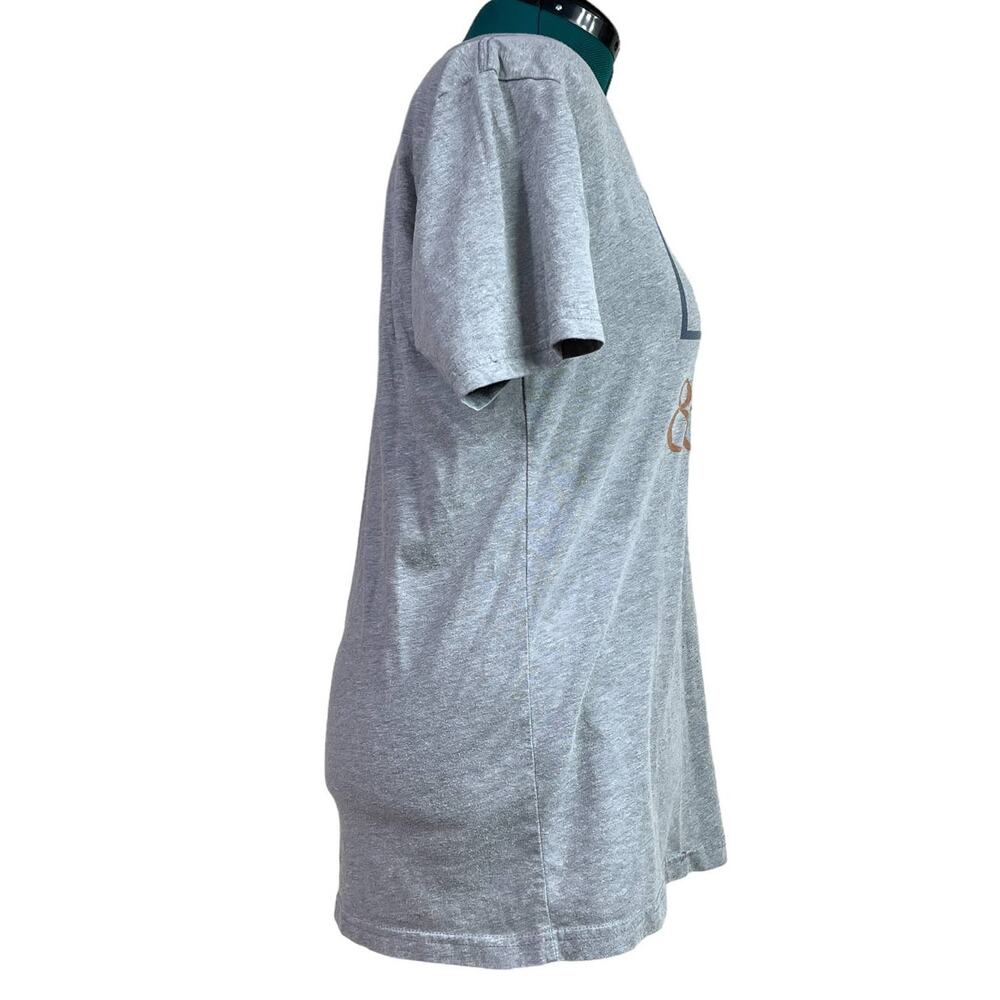 Next Level Apparel Gray Graphic T Shirt Bird Symbol Heather Gray Short Sleeve - Picture 2 of 12